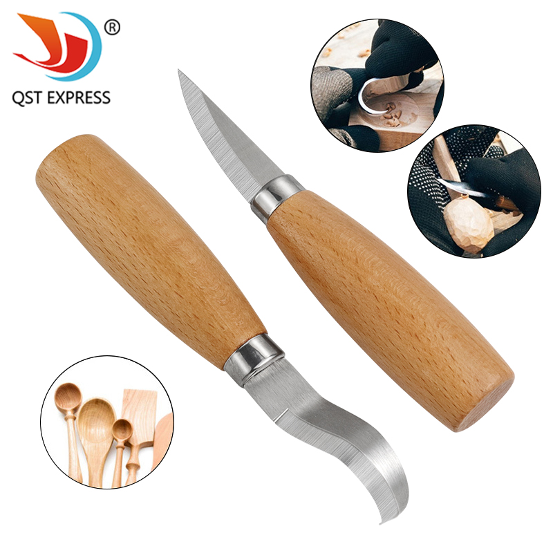 Woodworking Tool Stores - Stainless Iron Carving Knife Beech Wood