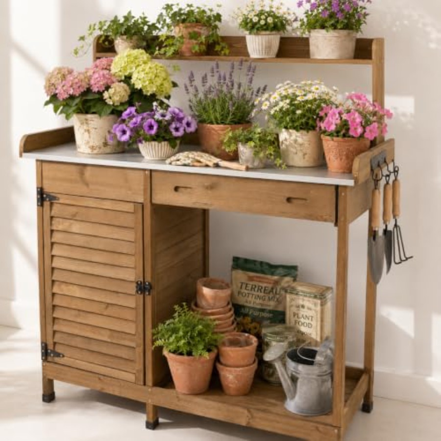 Woodworking Work Table - Potting Bench Table Work Bench with