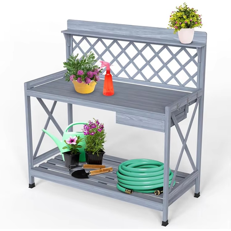 Woodworking Work Table - Wooden Potting Planting Bench Table Workshop