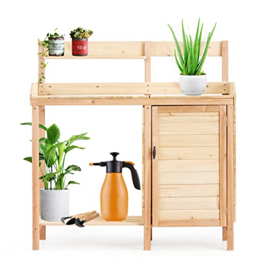 Woodworking Work Table - Outdoor Potting Bench with Sink Potting