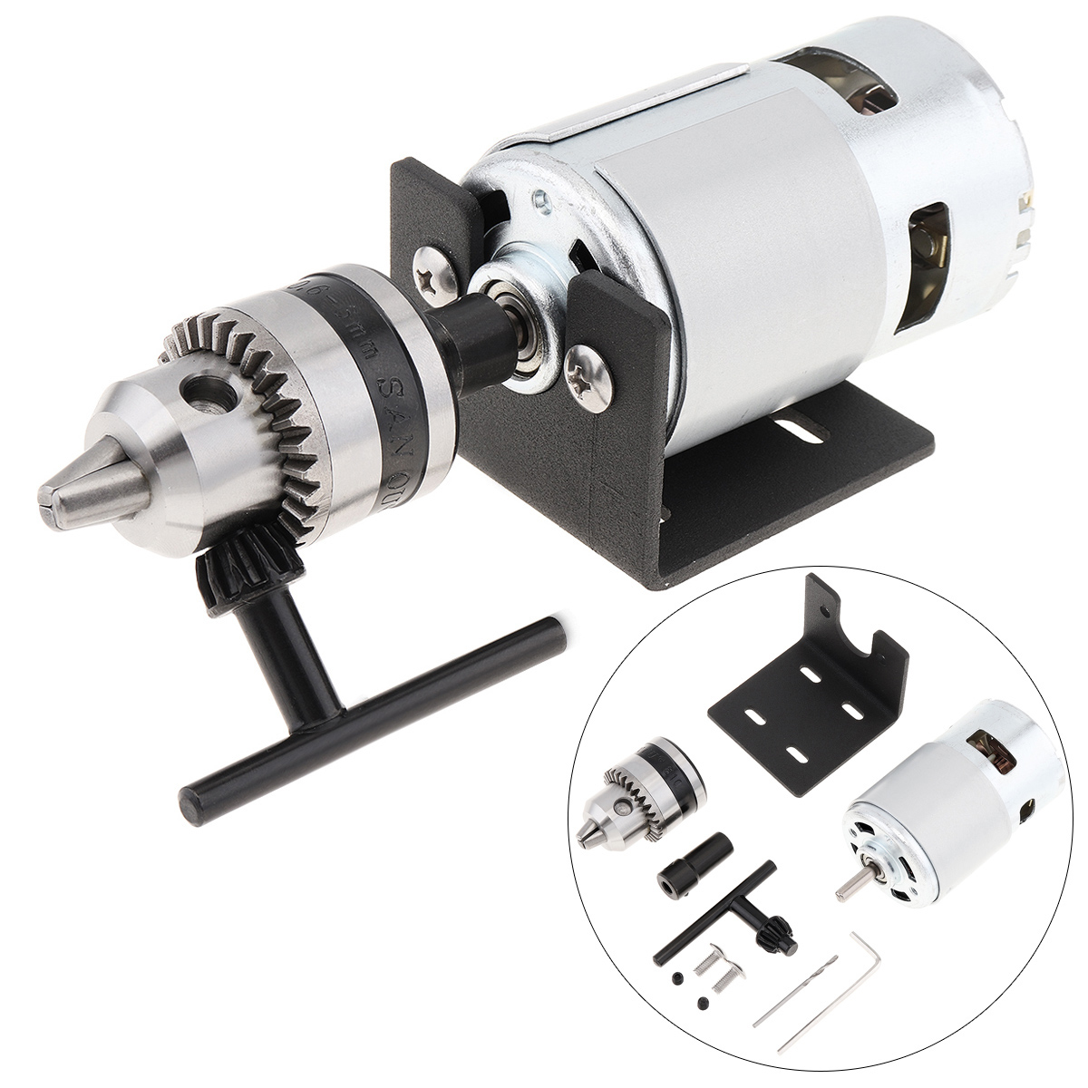 Woodworking Lathe Chuck - 12-24V Hand Drill 555/775 DIY Lathe