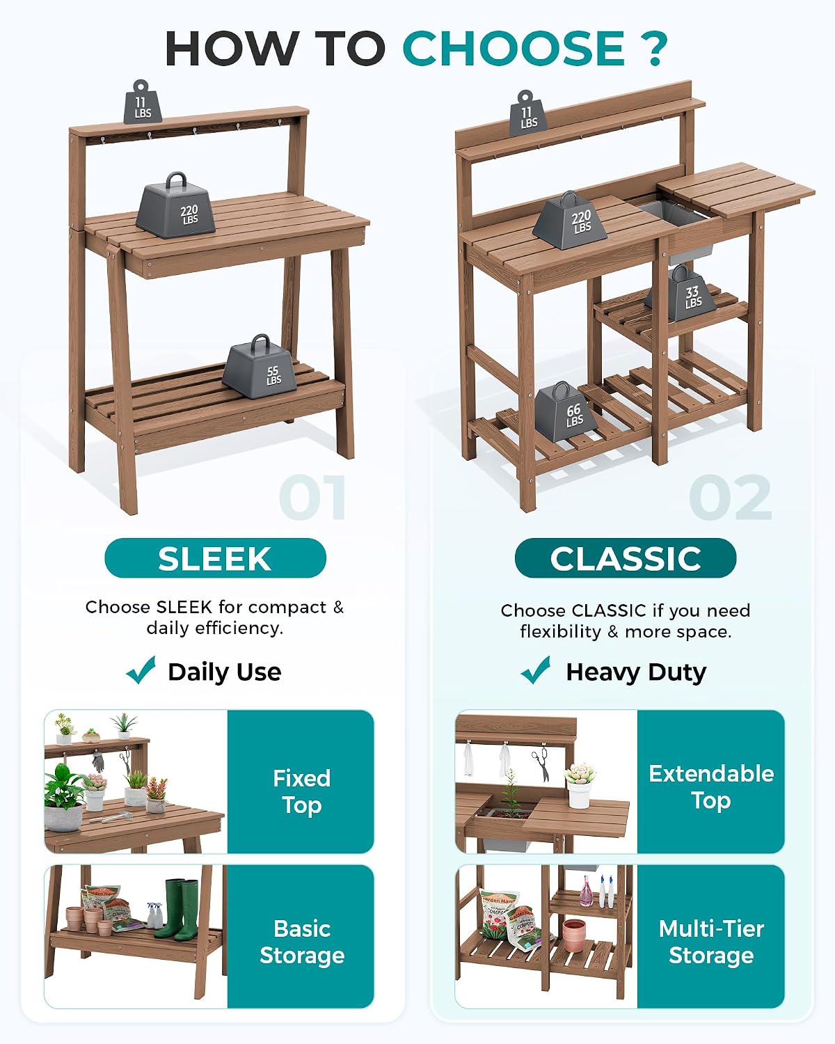 Outdoor Potting Bench Table, T - Woodworking Work Table 评论和价格