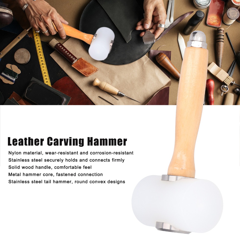 Length 19cm Leather Carving Ha - Wooden Mallet Carving 评论和价格