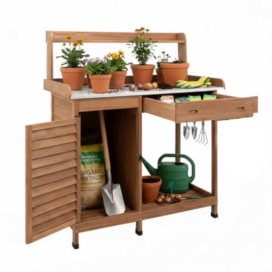 Potting Bench Table Work Bench - Woodworking Work Table 评论和价格