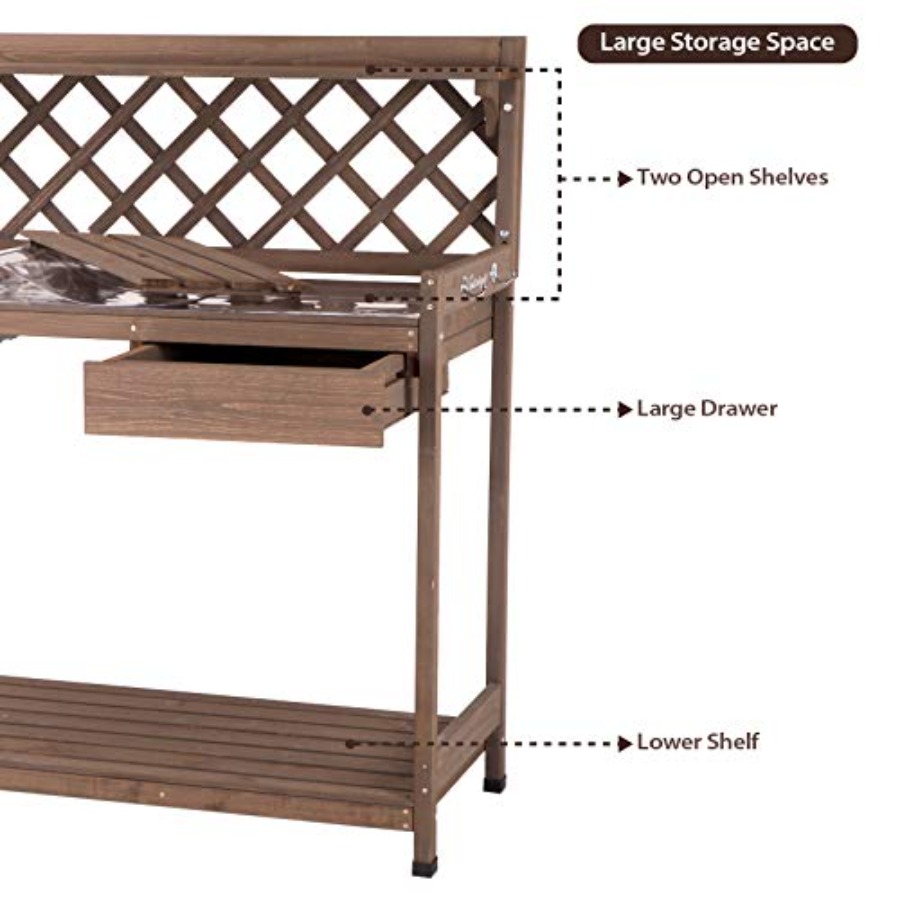 Potting Bench Garden Table for - Woodworking Work Table 评论和价格