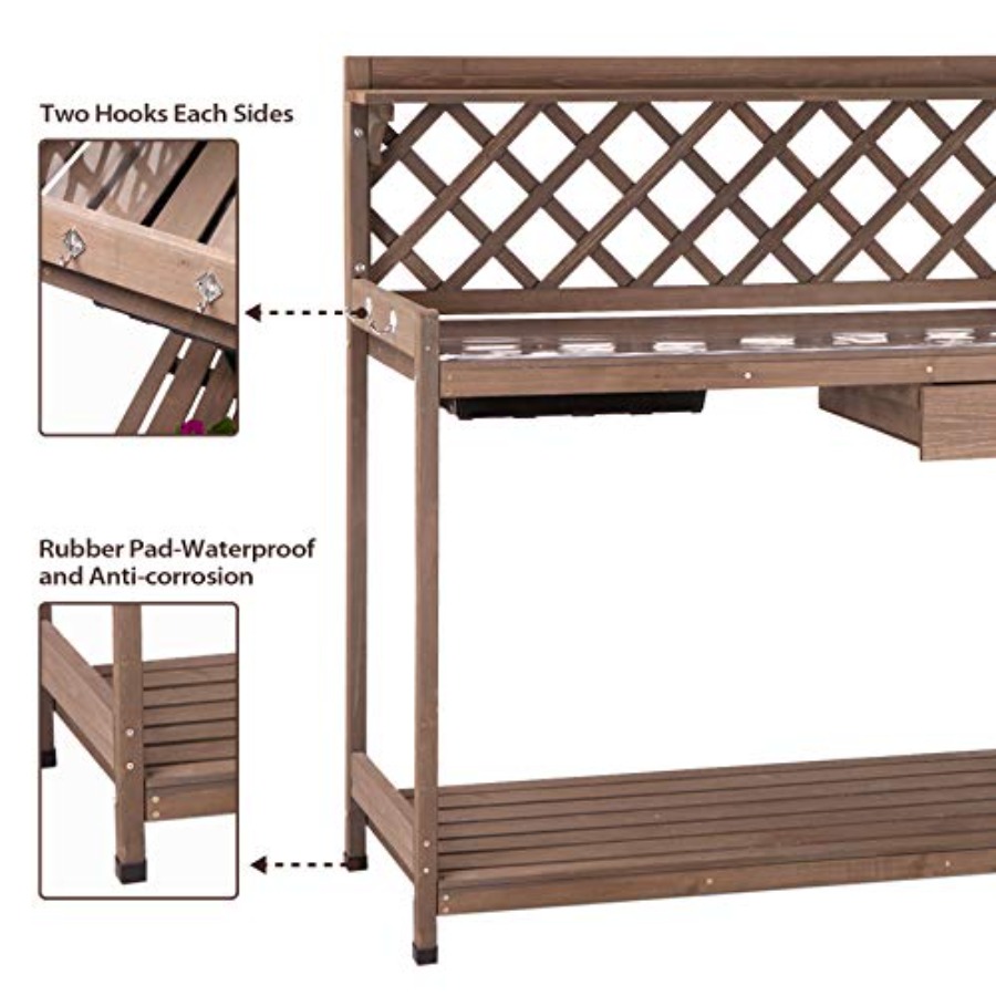 Potting Bench Garden Table for - Woodworking Work Table 评论和价格