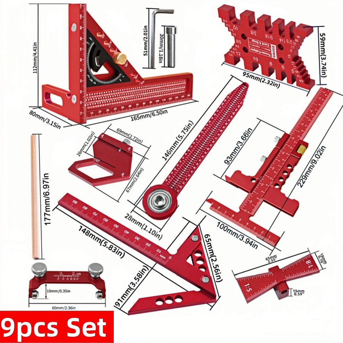 9pcs/10pcs Woodworking Measuri - Woodworking Free Plans 评论和价格