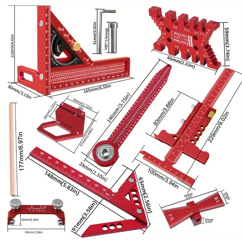 10‑Pcs Woodworking Layout Meas - Woodworking Free Plans 评论和价格