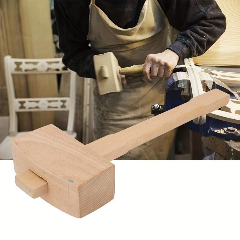 1Pc DIY Leather Beech Solid Wo - Wooden Mallet Carving 评论和价格