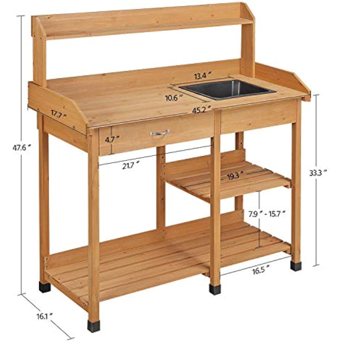 Outdoor Potting Bench with Rem - Woodworking Work Table 评论和价格