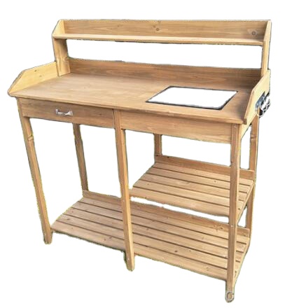Wooden Potting Bench Table wit - Woodworking Work Table 评论和价格