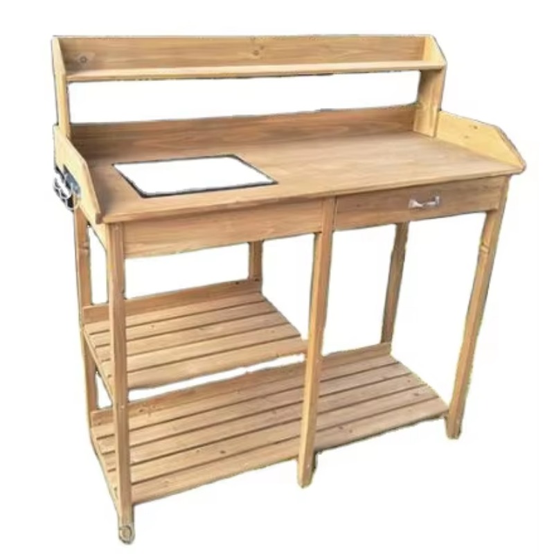 Wooden Potting Bench Table wit - Woodworking Work Table 评论和价格